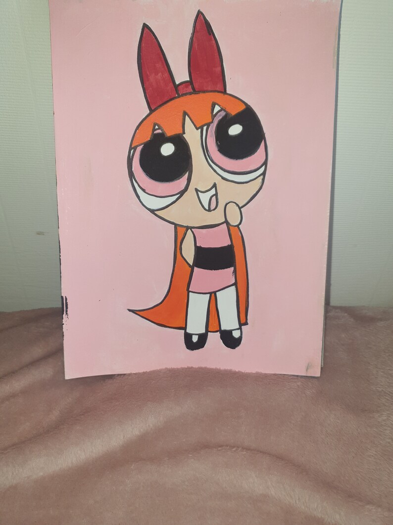 Set of 3 Power Puff Girls Acrylic Painting on Canvas Etsy