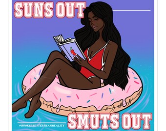 Suns Out Smuts Out | Bokaktig Smutty Kindle-klistermärke | Romance Reader-klistermärke | Smut Kindle-klistermärke | Trendig boklig Booktok-klistermärke | Smut