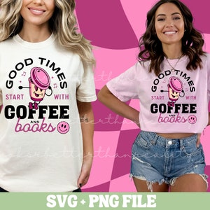 Books & Coffee PNG | Bookish SVG | Book Reader Sublimation Files | Trendy Shirt Designs PNG | Coffee svg | Book Sublimation png | Spooky png