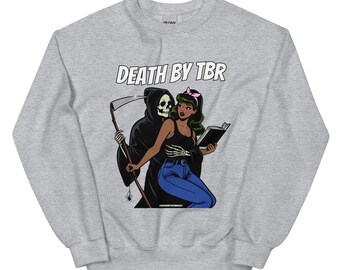 Death by TBR Crewneck | Bookish Halloween Trendy Fall Sweater | Bookish Fall Hoodie Dark Romance Reader | Halloween Book Reader Crewneck TBR