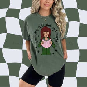 90s/00s Bookish Shirt | Sick Sad World | Millennial Reader | Trendy Millennial Shirt | Millennial Cartoon Shirt