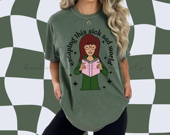 90er Jahre Bücherwurm Shirt | Sick Sad World | Millenial Reader | Trendiges Millenial Shirt | Millenial Cartoon Shirt