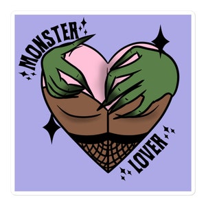 Monster Lover Sticker Purple | Monster Romance Sticker | Kindle Sticker | Bookish Gift