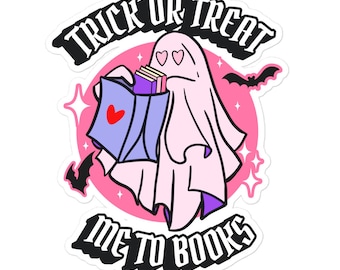 Süßes oder Saures Me to Books Sticker | Bücherwurm Kindle Sticker | Gruselige Bücherwurm Sticker | Bücherwurm Halloween Sticker | Buch Geist Sticker