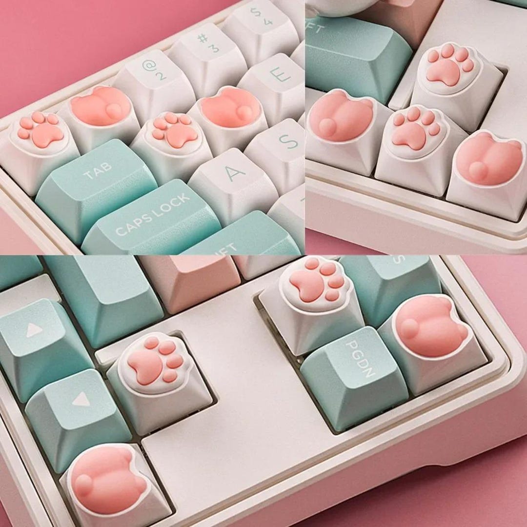 3D Cute Soft Cartoon Keycaps Replace for Cherry MX Gaming Mechanical ...