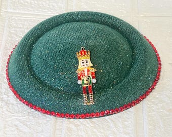 Christmas hat, Christmas Fascinator, Holiday Hat, Nutcracker Headpiece, Festive headband, Christmas Party Accessories, Holiday Fashion,