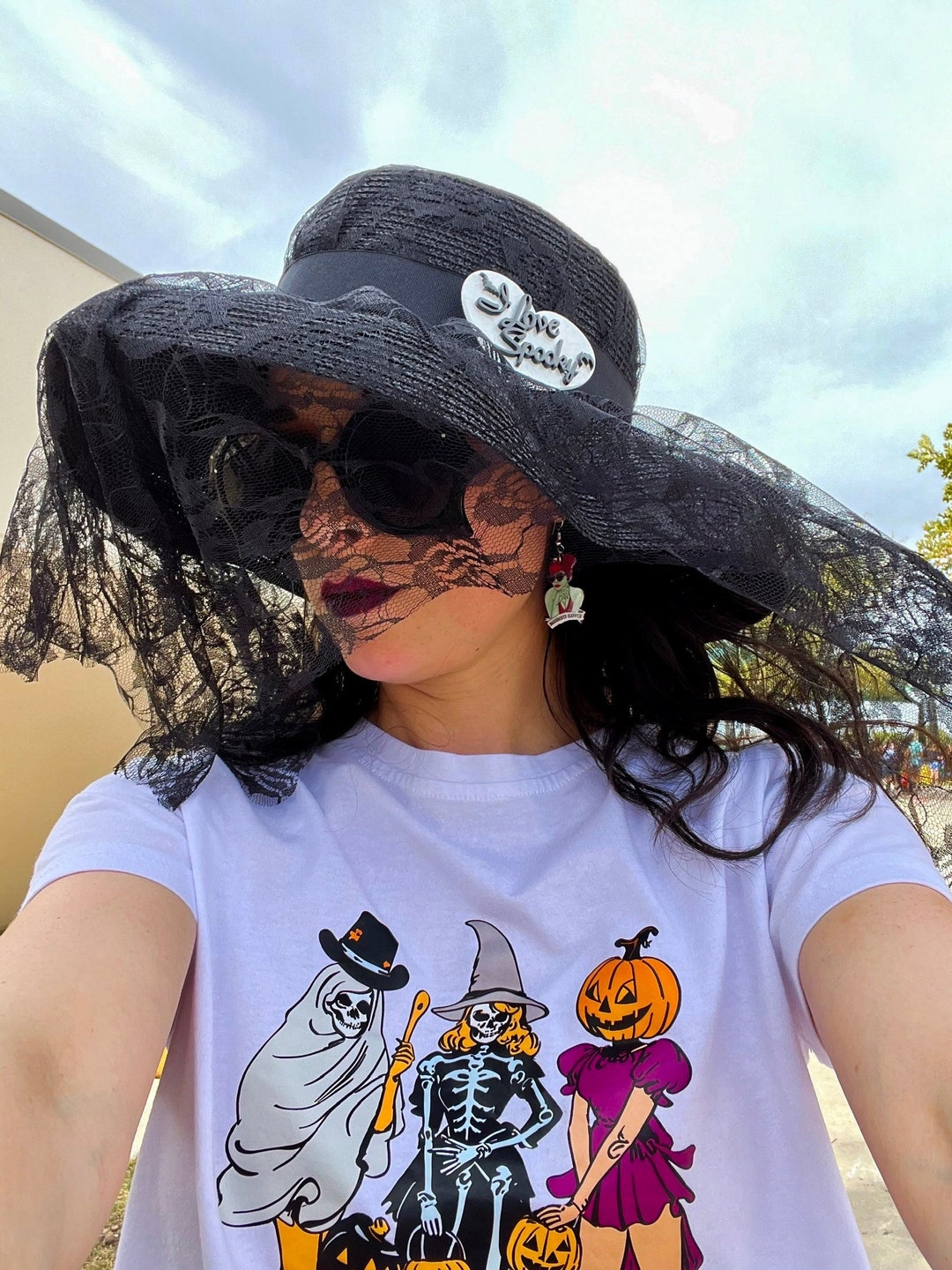 Black Veiled Hat, Funeral Hat, Halloween Hat, Spooky, Black Veil, Black ...