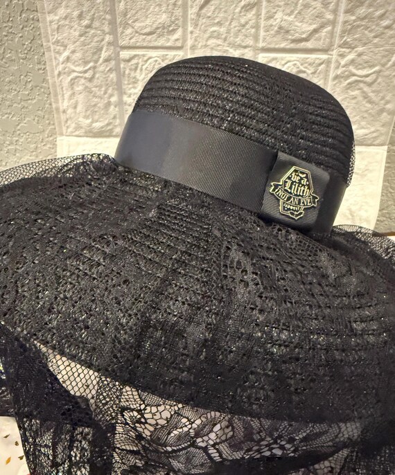 Black Veil Fascinator Hat – Gothic Cocktail Hat, Vintage  display picture 3