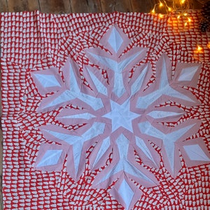 Simple Snowflake FPP Quilt Pattern - 6 Sizes - Plus BONUS 10