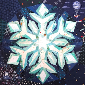 Simple Snowflake FPP Quilt Pattern - 6 Sizes - Plus BONUS 10
