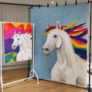 Modello trapuntato unico - Modello trapunta per trapuntatura in carta con base unicorno/cavallo