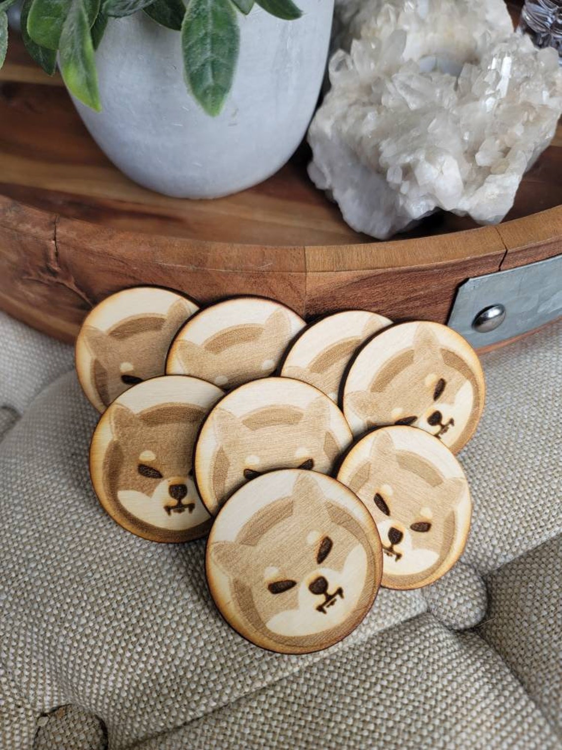 Shiba Inu Coin Wooden Cryptocurrency token | Etsy