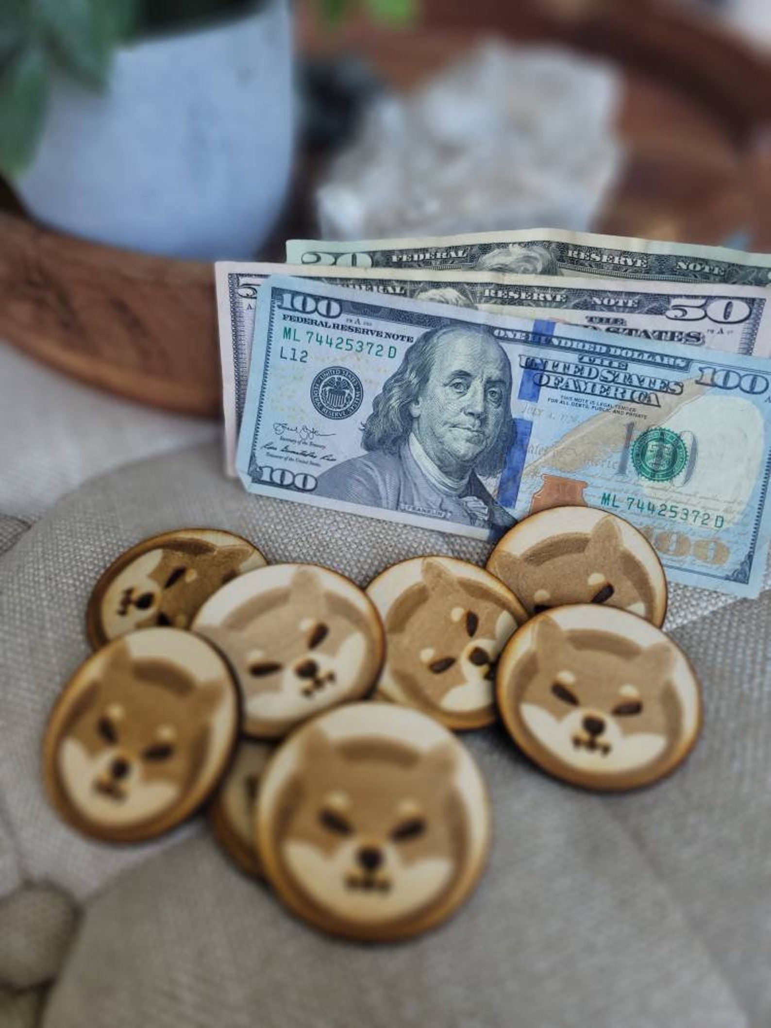 Shiba Inu Coin Wooden Cryptocurrency token | Etsy