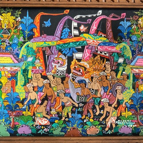 Melasti Painting, Bali shops Painting, Original Oil Painting By founder Master Ketut Soki, Young Artist painting, Culture Painting
