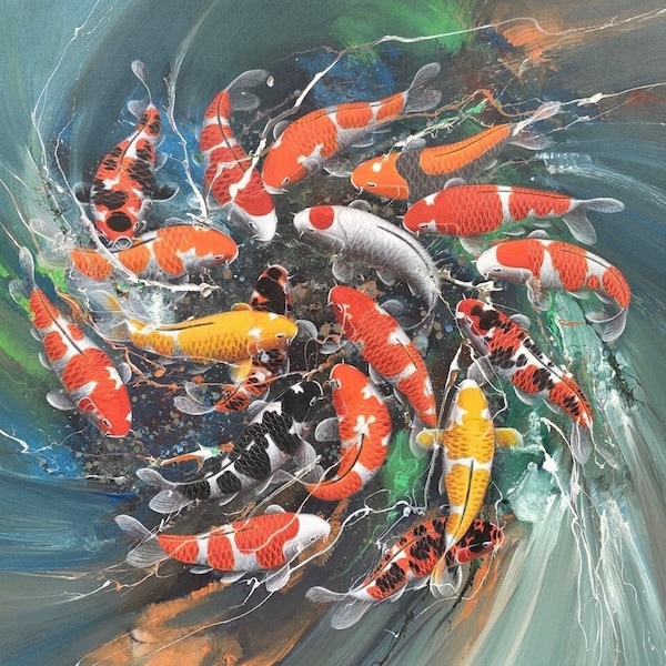 Koi Fish Painting - Etsy