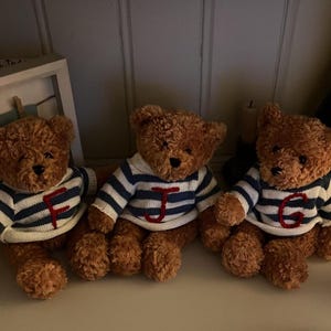 Teddy bear jumper - soft toy jumper - personalised jumper - hand-stitched jumper for teddies image 3