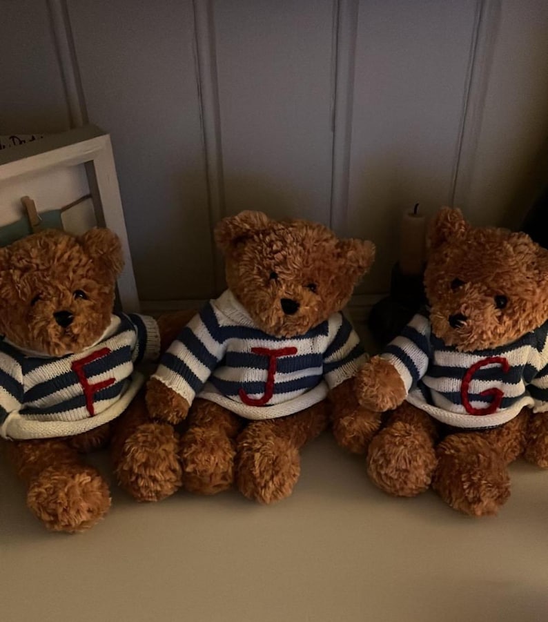 Teddy bear jumper - soft toy jumper - personalised jumper - hand-stitched jumper for teddies image 3