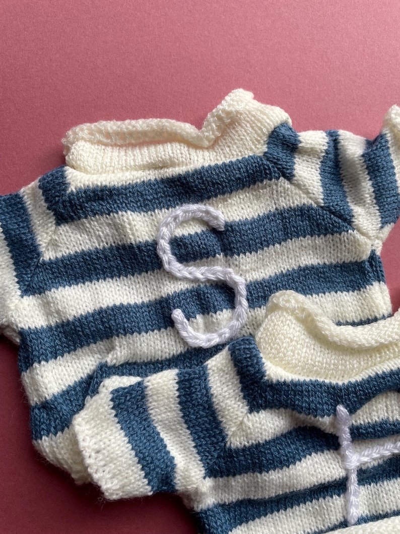 Teddy bear jumper - soft toy jumper - personalised jumper - hand-stitched jumper for teddies image 8