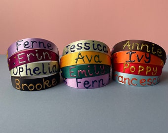 Personalised Name Hairband – 90s Style Satin Headband