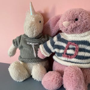 Teddy bear jumper - soft toy jumper - personalised jumper - hand-stitched jumper for teddies image 2