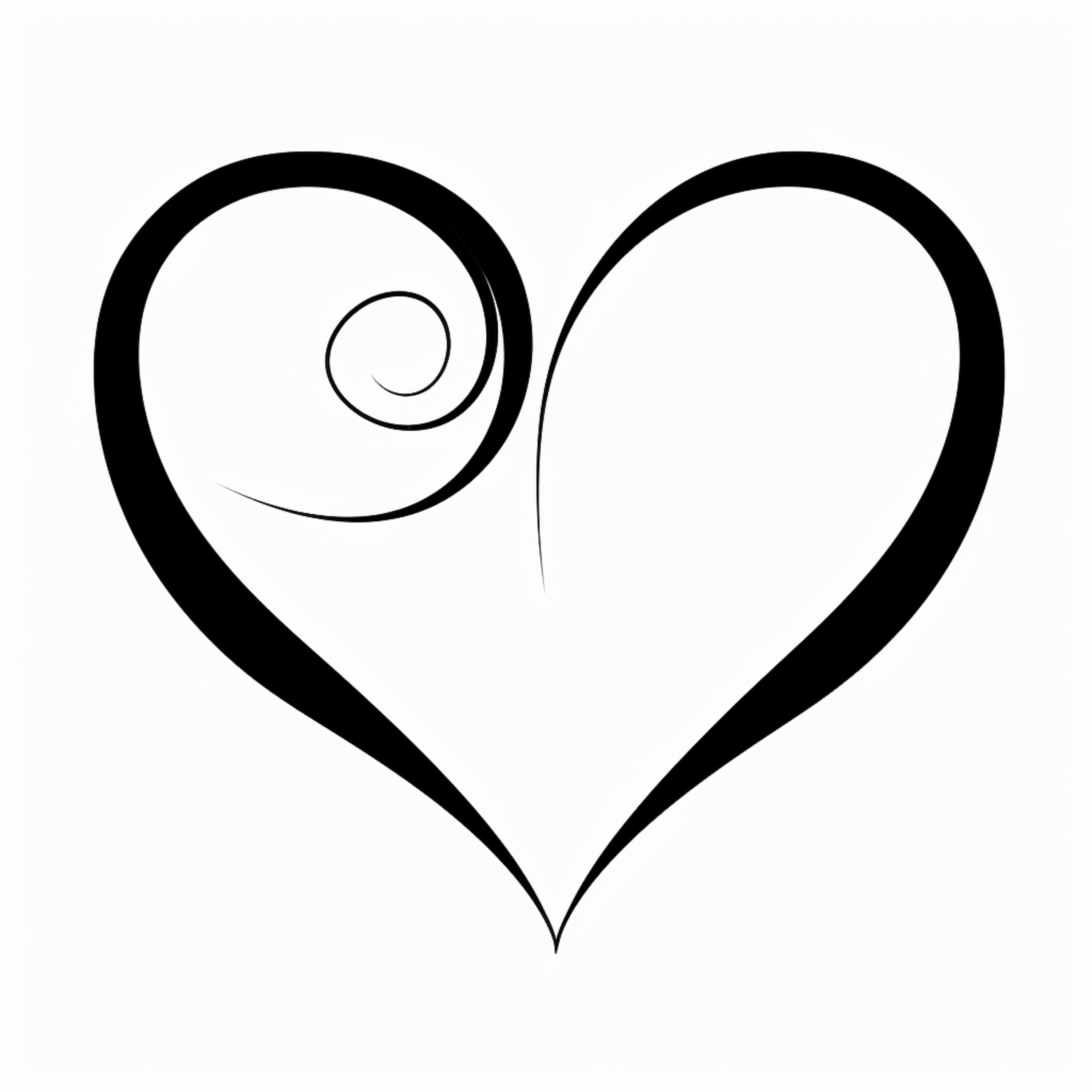 Double Heart PSD - Heart Outline Cut File - Heart Clipart - Heart Shape PSD - Digital Download - Cricut - Silhouette Cut File - Clip Art