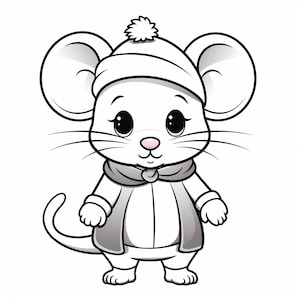 Cute Mouse SVG - Cricut, Silhouette | Happy Mouse Cut File for Cricut and Silhouette | Download Mouse Digital Clip Art Logo, svg, png, eps
