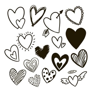 16 Hearts SVG BUNDLE - Heart Outline Cut File - Heart Clipart - Heart Shape PSD - Digital Download - Cricut - Silhouette Cut File - Clip Art
