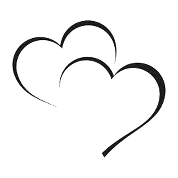 Double Heart PSD Heart Outline Cut File Heart Clipart - Etsy
