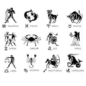 Zodiac Signs PSD Bundle, Horoscope PSD Bundle, Zodiac Constellation Psd, Zodiac Signs Clipart Png, Horoscope Gift