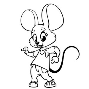 Cute Mouse SVG - Cricut, Silhouette | Happy Mouse Cut File for Cricut and Silhouette | Download Mouse Digital Clip Art Logo, svg, png, eps