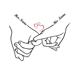 Händchen haltend PNG, Pinky halten, Liebe, Datei ausschneiden, mit Ihrem eigenen Text anpassen, Namen und Daten hinzufügen, Sofortiger Download, Liebe Hände Design