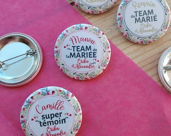 Aanpasbare Bachelorette Party badges, Witness badges, Bridal Team, Wedding Badge, Bride-to-be Badge