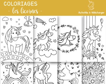 Coloriages Licornes, activités pour enfants, coloriage à imprimer