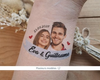 Tatouage photo personnalisé mariage (lot de 10) – Tatouage éphémère avec votre image – EVJF – Mariage