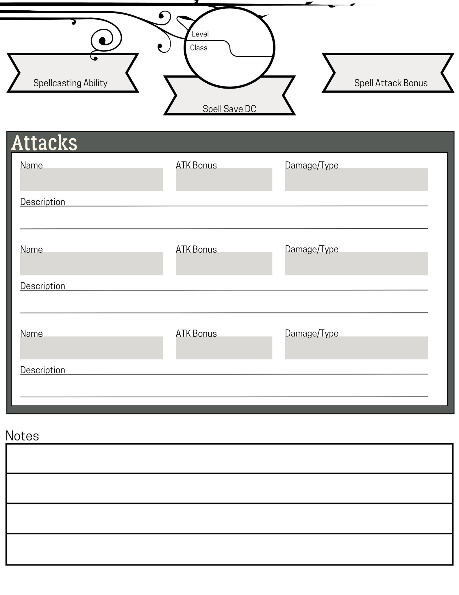 PDF Fillable Dungeons and Dragons Character Sheet - Etsy