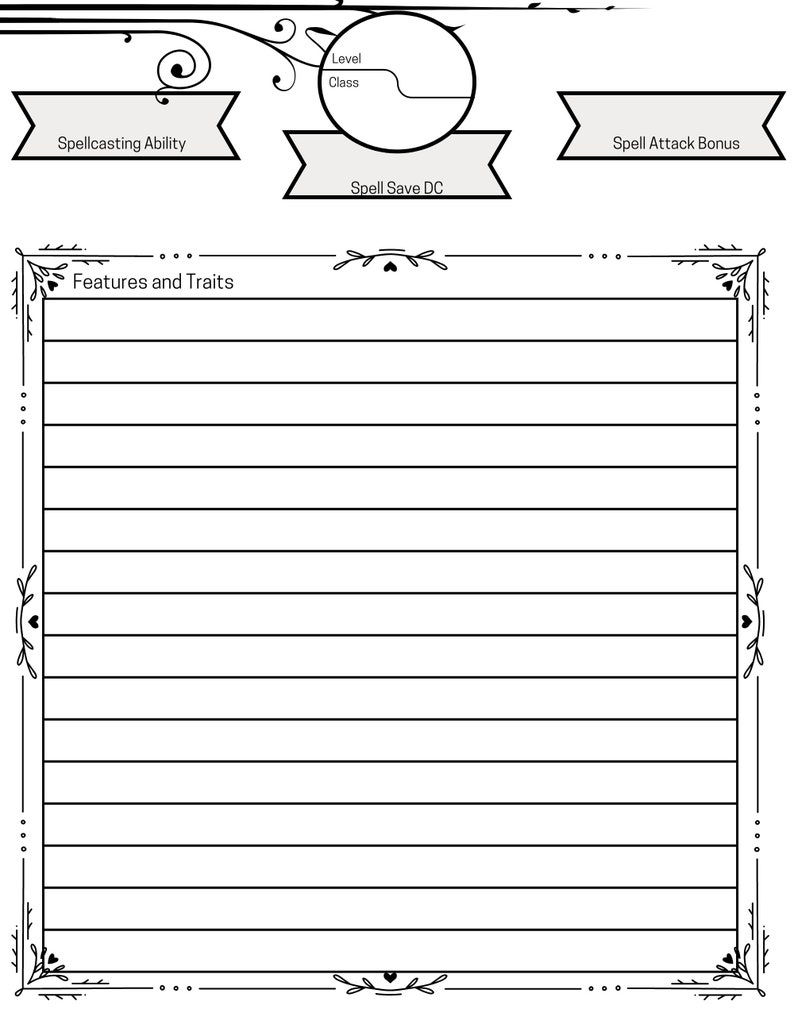 PDF Fillable Dungeons and Dragons Character Sheet - Etsy