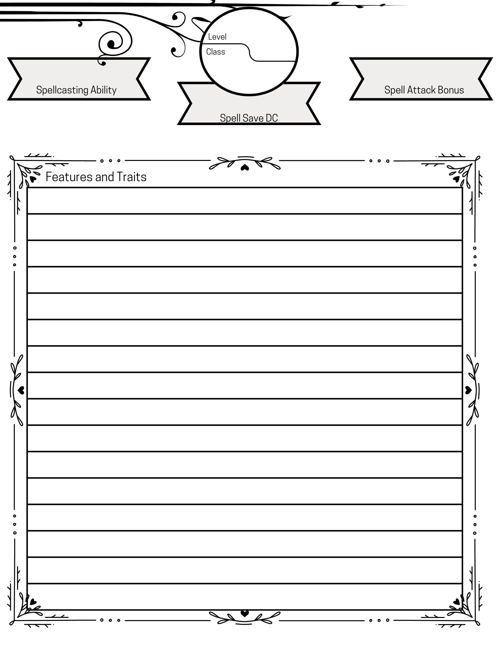 PDF Fillable Dungeons and Dragons Character Sheet - Etsy