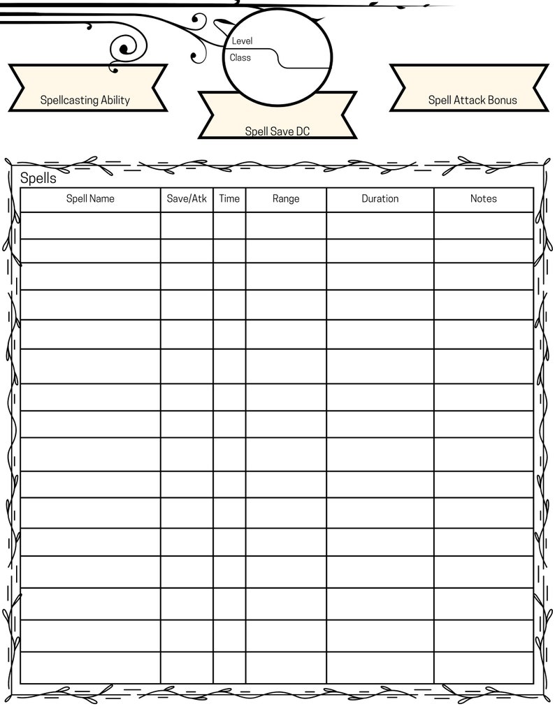 D D Character Sheet Digital Download Etsy D d character sheet digital download etsy