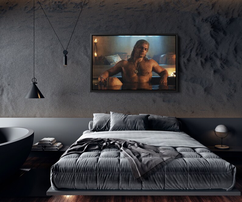 Henry Cavill Geralt Poster the Witcher Bathtub Canvas Wall Art - Etsy