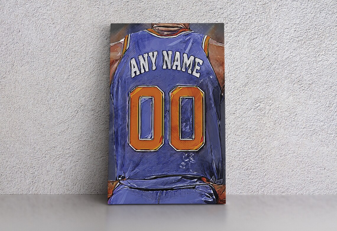 New York Knicks Personalized Jersey Canvas Wall Art Home Decor Etsy