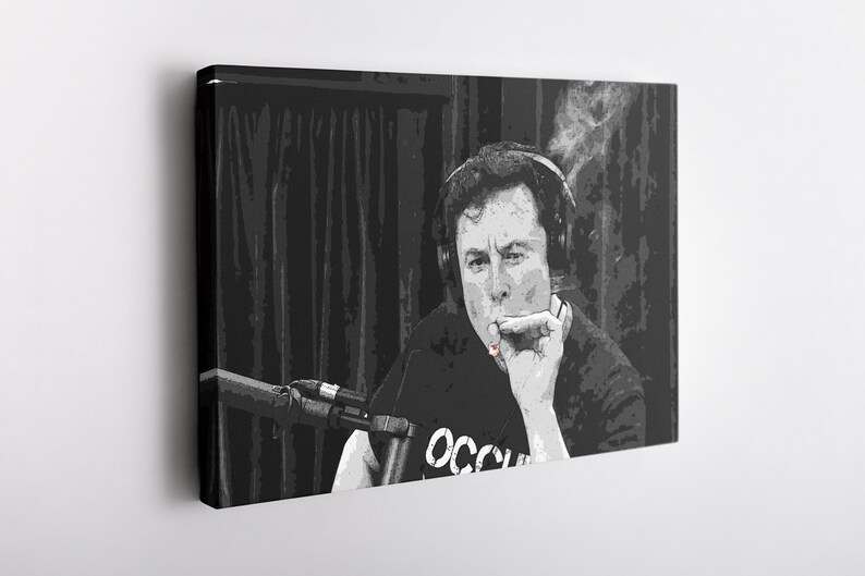 Elon Musk Poster Smoking Wall Art Home Decor Hand Made Canvas - Etsy