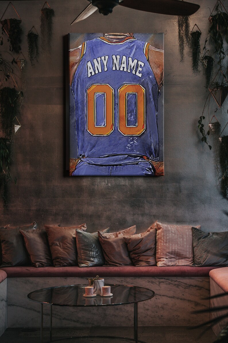 New York Knicks Personalized Jersey Canvas Wall Art Home Decor Etsy