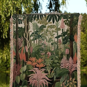 Modern Botanicals Floral Blanket | Nature Blanket Tapestry Botanical Fairy Grunge Room Decor Fairycore Floral Cottagecore Blanket Botanical