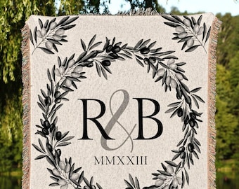 CUSTOM NAME BLANKET For Couple Cotton Anniversary Gift Couples Name Blanket Second Anniversary Gift For Couple Wedding Blanket Personalized