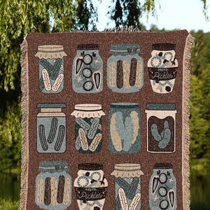 Pickle Lover Tapestry Woven Blanket Vintage | Pickle Lover Gift Cute Pickle Tapestry Pop Art Wall Art Pastel Room Decor Eclectic Wall Art |