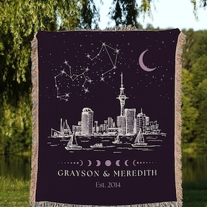 Custom Constellation Zodiac Blanket | Landscape Wall Art Celestial Aesthetic Zodiac Sign Couples Custom Constellation Gift Personalized Star