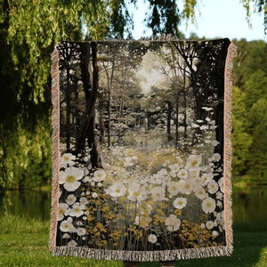 Botanical Cottagecore Blanket | Woodland Tapestry Blanket Botanical Fairy Grunge Room Decor Fairycore Floral Cottagecore Blanket Botanical |