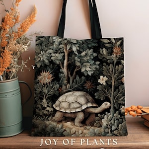 Morris Tote Bag Woodland Gift | Cottagecore Accessory Gift William Morris Inspired Handbag Forestcore Tortoise Satchel Fairycore Botanical