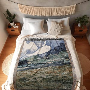 Van Gogh Painting Woven Tapestry | Dark Academia Tapestry Aesthetic | Vincent Van Gogh Woven Blanket | Art Teacher Gift | Custom Art Blanket