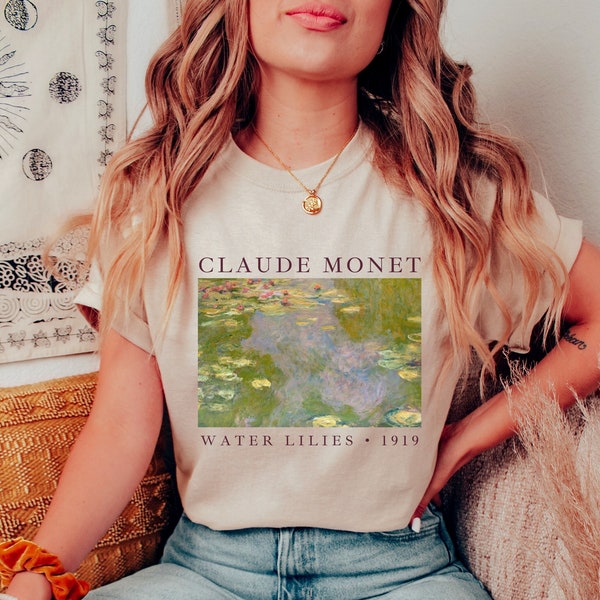 Claude Monet Water Lilies Painting | Famous Art Shirt | Monet Sweatshirt | Art History T Shirts | Artsy 90s Aesthetic | Monet Water Lilies |